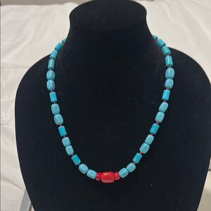 Turquoise (Reconstituted Howlite) Bead Necklace